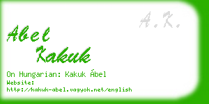 abel kakuk business card